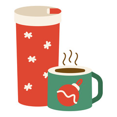 Illustration of hot drink in winter