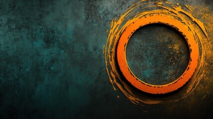 Textured Background with Orange Circle and Brushstroke Effect, Perfect for Creative Projects and Artistic Designs in Vibrant Colors and Unique Styles