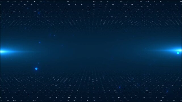 Cyber Surface Futuristic surface grid science fiction background digital technology and artificial intelligence concepts. digital wave. Blue circular shape background. Futuristic point wave. Big data