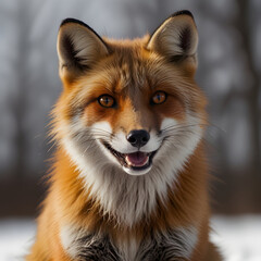 picture of a fox with a big smile