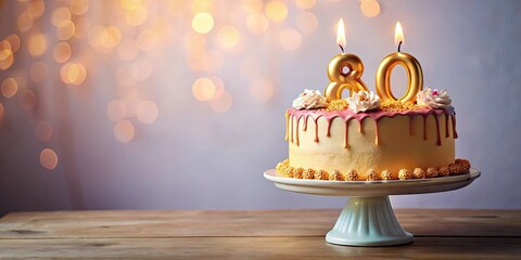Beautiful birthday cake for an 80th celebration, birthday, cake, celebration, eightieth, elegant, festive, delicious