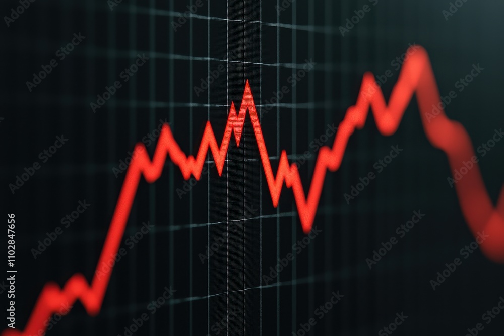 Poster economic collapse recession policy concept. a graph displaying a fluctuating red line, indicating ch