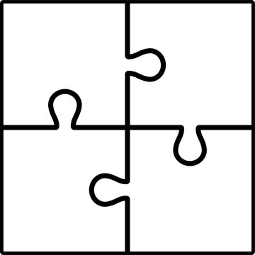 recommend clip art: Puzzle grid outline vector. 2x2 puzzle grid, 4 pieces.