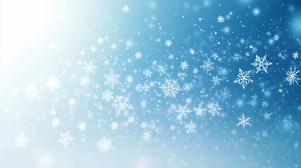 Fototapeta premium Abstract christmas blue and white background winter wonderland background with snowfall and snowflakes falling from the sky 