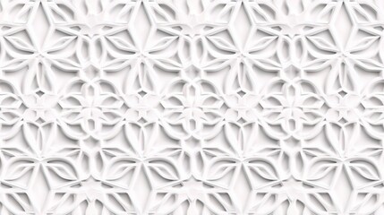 Fototapeta premium Intricate White Floral Pattern Background Design for Textures