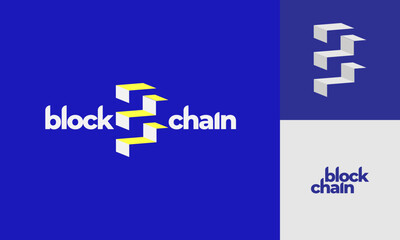 Block chain logo design security, innovation, and accessibility. Ideal for businesses in digital payments, online lending, or investment platforms, it reflects modern financial technology solutions