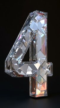 Diamond Shaped Number Four Illustration