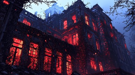 Naklejka premium Folklore Prison Ghost, Abandoned Prison Shrouded in Mysticism and Forgotten History