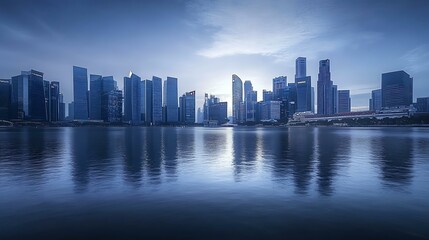Obraz premium Singapore Skyline at Dawn
