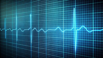 Closeup view of an ECG EKG display , heart rate, medical equipment, cardiology, health care, monitor, heartbeat, pulse