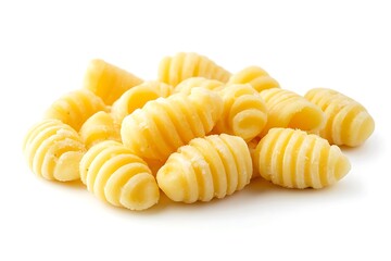 Gnocchi isolated on a white background, close up