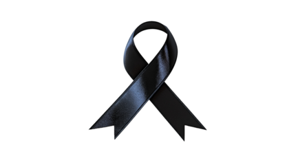 PNG, Funeral, mourning, black ribbon, isolated on white background, AI generated.