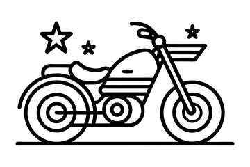 Obraz premium 4th of July Motorbike Vector T-Shirt Design Illustration – Patriotic & Unique Graphic Tee