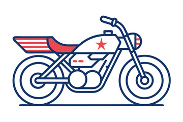 4th of July Motorbike Vector T-Shirt Design Illustration – Patriotic & Unique Graphic Tee