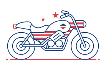 Obraz premium 4th of July Motorbike Vector T-Shirt Design Illustration – Patriotic & Unique Graphic Tee