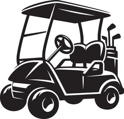 Fototapeta premium Golf cart vehicle silhouette vector illustration isolated on a white background