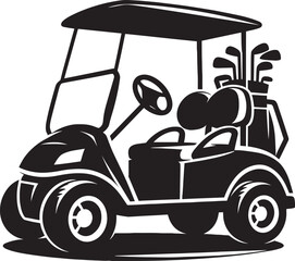 Golf cart vehicle silhouette vector illustration isolated on a white background