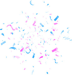 Celebration background with confetti and ribbons. Vector illustration.