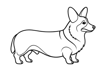 Minimalist Line Drawing of Pembroke Welsh Corgi  Vector Illustration