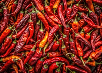 Dried Red Chili Pepper Background, Spicy Food Photography, Culinary Still Life, Red Chili Peppers Texture