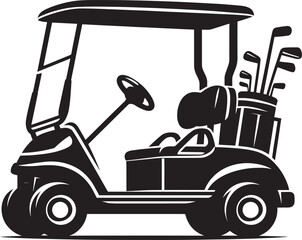 Golf cart vehicle silhouette vector illustration isolated on a white background