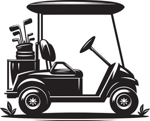 Golf cart vehicle silhouette vector illustration isolated on a white background