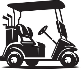 Golf cart vehicle silhouette vector illustration isolated on a white background