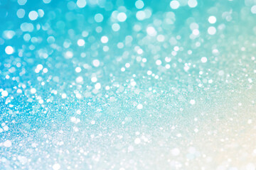 Fototapeta premium Blue abstract festive background with sparkles and glitter