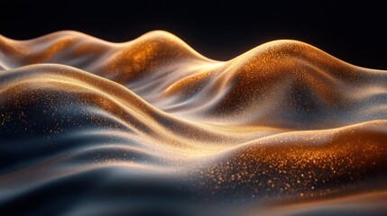 Obraz premium Abstract golden waves of liquid or fabric.