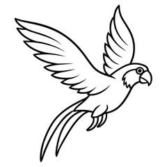 Beautiful Parrot Flying Style Vector Illustration