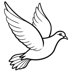 Beautiful Pigeon Flying Style Vector Illustration