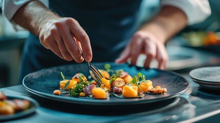 A chef showcasing a unique dish made from rare and unusual vegetables.
