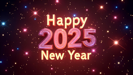 Happy New Year 2025 Celebration. Concept of holiday, party, and celebration.