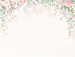 Watercolor floral garland made up of delicate flowers and greenery, perfect for adding a touch of whimsy to any room, natural elements, flower motifs