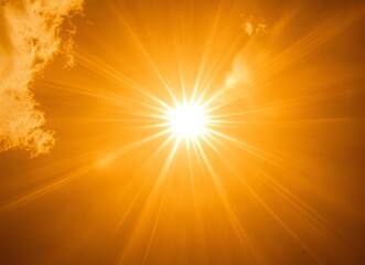 bright sunburst golden sky radiant light summer heat waves
