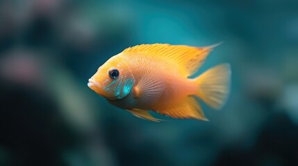 Naklejka premium Vibrant Orange Fish Aquarium Tropical Underwater Aquatic Life Nature Photography