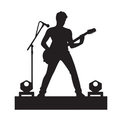 Guitarist silhouette vector illustration 