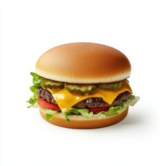 Classic Cheeseburger isolated on white background