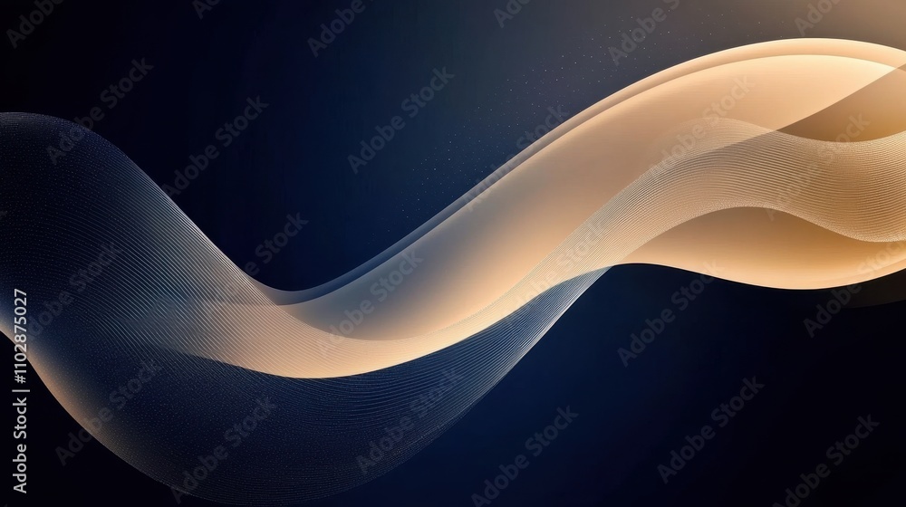 Poster minimalistic dark background with radiant flowing lines for abstract art and design projects