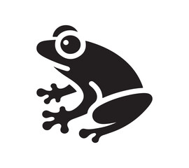 A Minimalist frog icon silhouette