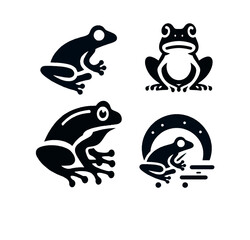 A Minimalist frog icon silhouette