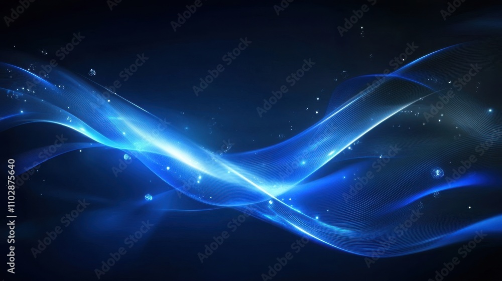 Poster minimalistic dark background with radiant flowing lines and particles for creative projects