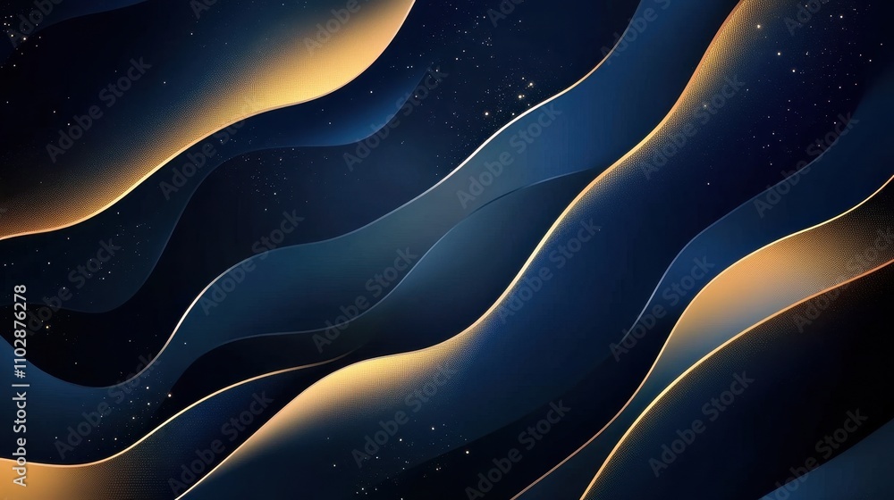 Poster minimalistic dark background with radiant flowing lines in abstract design