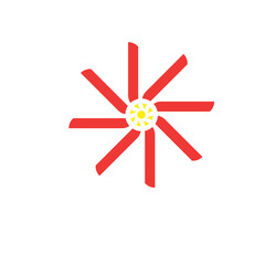  MODERN compass like fan logo design on a white background