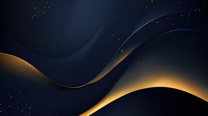 Minimalistic Dark Background with Radiant Flowing Lines and Subtle Stars for Abstract Design