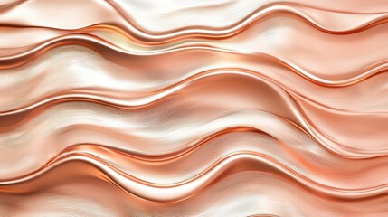 Fototapeta premium Smooth Liquid Metal Waves with Glistening Light Under Soft Textures and Subtle Reflections