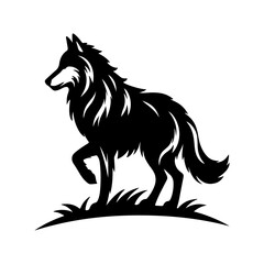 The Roaring Wolf Vector silhouette image for illuastration.