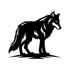 The Roaring Wolf Vector silhouette image for illuastration.