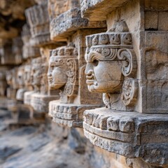 Obraz premium Intricate Stone Carvings Detail in Gigapixel Quality