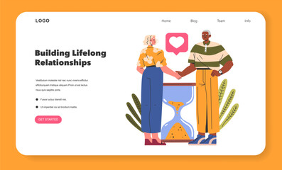 Perennial People. Flat Vector Illustration